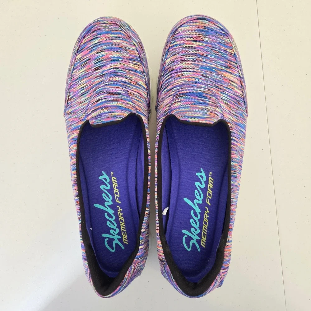 Skechers Memory Foam Multicolor Space Dye Slip On Sneakers 22317WR Womens 9